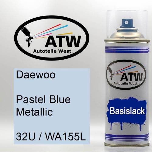 Daewoo, Pastel Blue Metallic, 32U / WA155L: 400ml Sprühdose, von ATW Autoteile West.